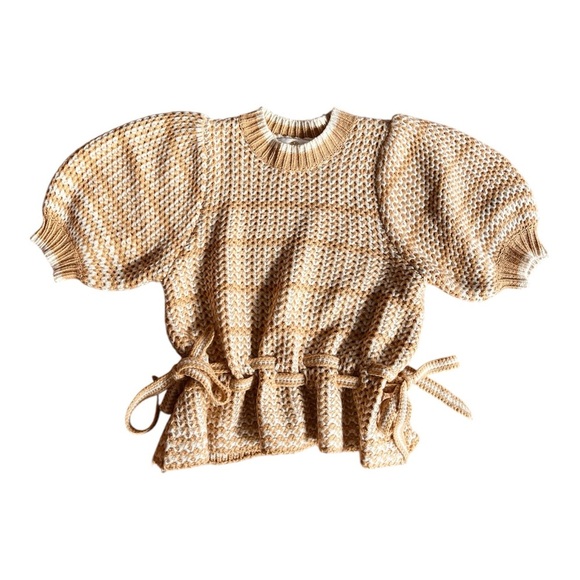 Anna Cate Sweaters - Anna Cate Alexa Tan & White Sweater size L
